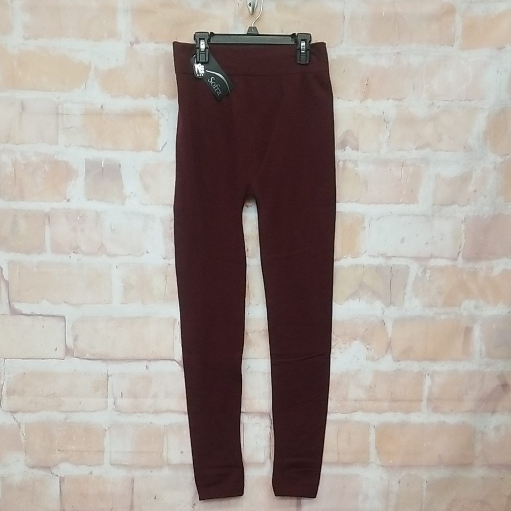 Sofra Women's Dark Red Leggings